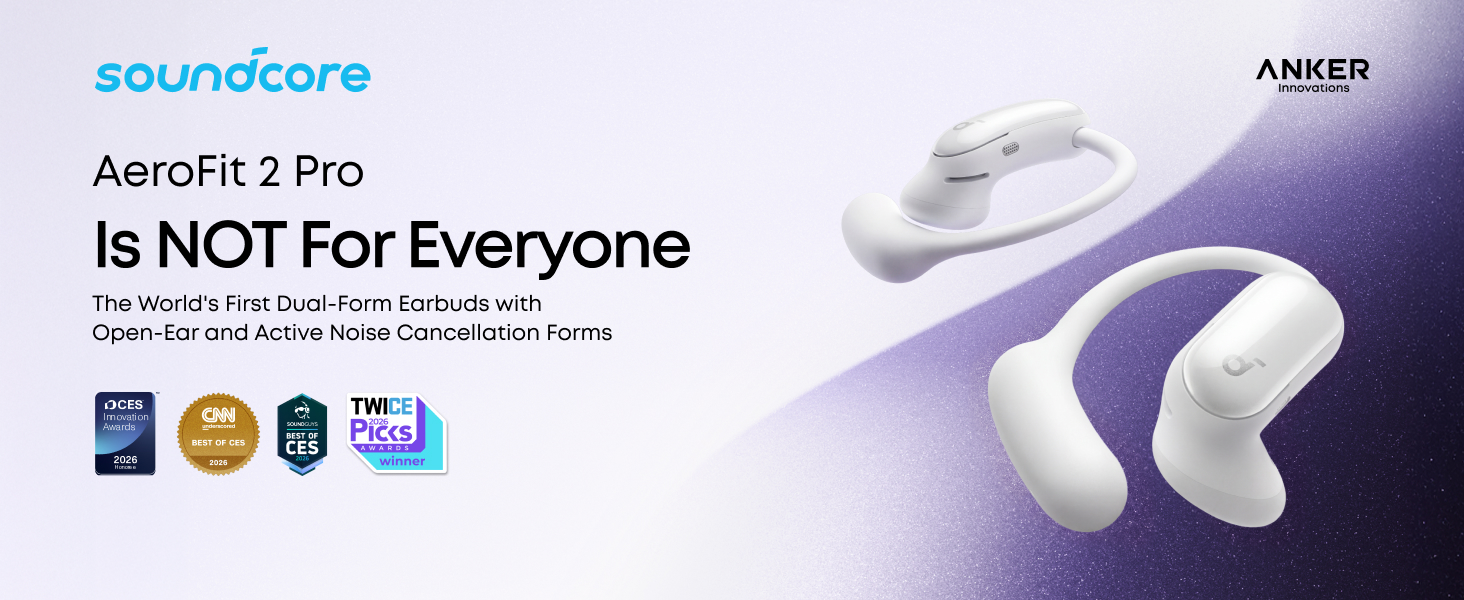Soundcore AeroFit 2 Pro by Anker, Open-Ear and Active Noise